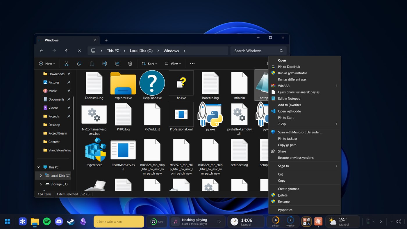 Pin from File Explorer