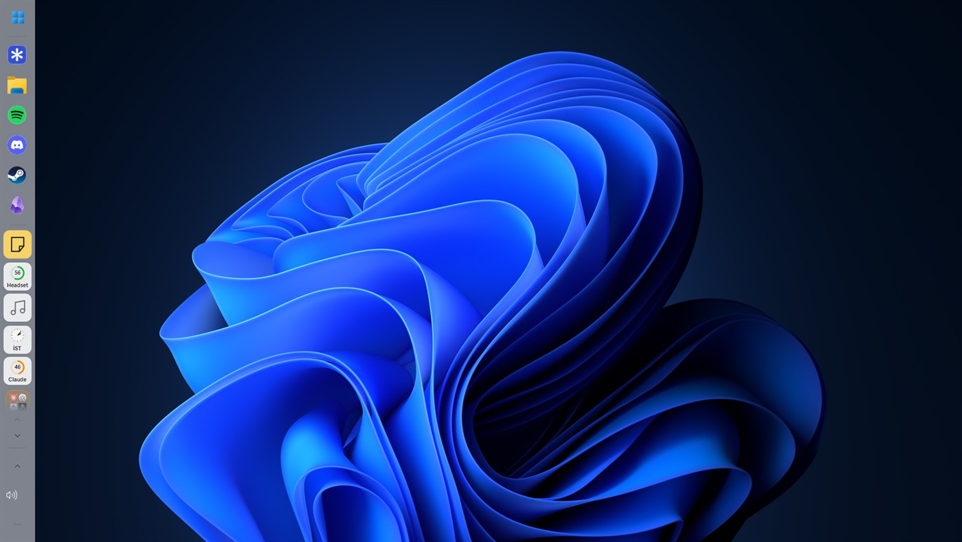 Light theme, vertical dock