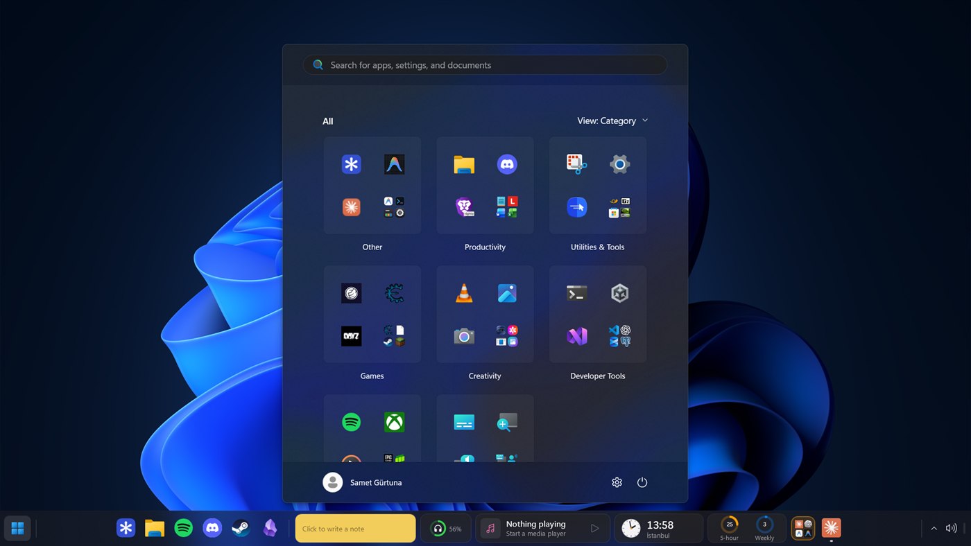 The real Start menu